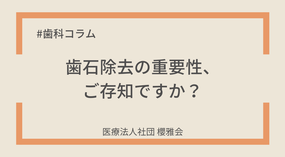 歯石除去の重要性、ご存知ですか？